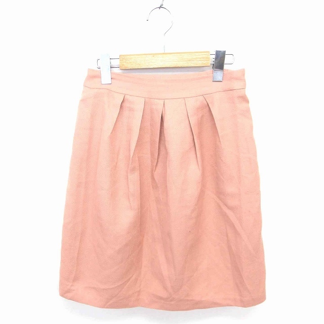  SunaUna Sunauna tight tuck skirt knee height side Zip plain simple 38 pink /TT19 lady's 
