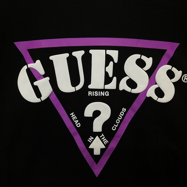  не использовался товар Guess GUESS 19 GUESSx88RISING GUE88RISING футболка cut and sewn короткий рукав вырез лодочкой хлопок Logo принт M чёрный фиолетовый мужской 