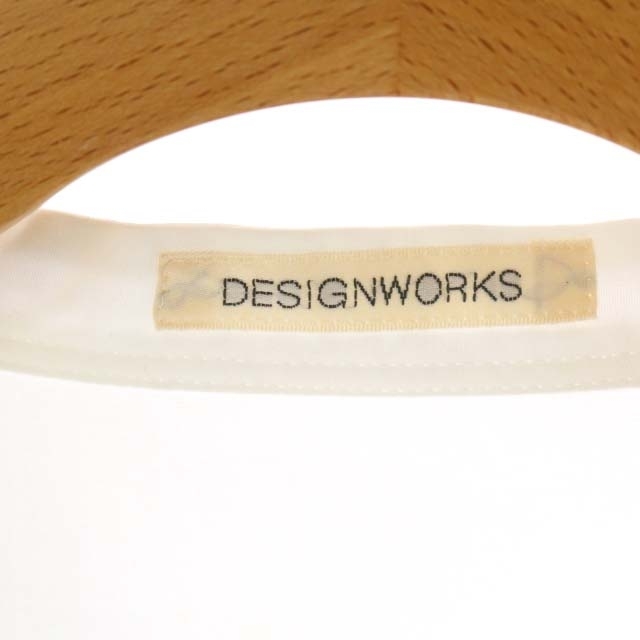 デザインワークス DESIGNWORKS ボックスシルエット バンドカラー シャツ チュニック 七分袖 38 白 ホワイト /ES ■OS レディース_画像3