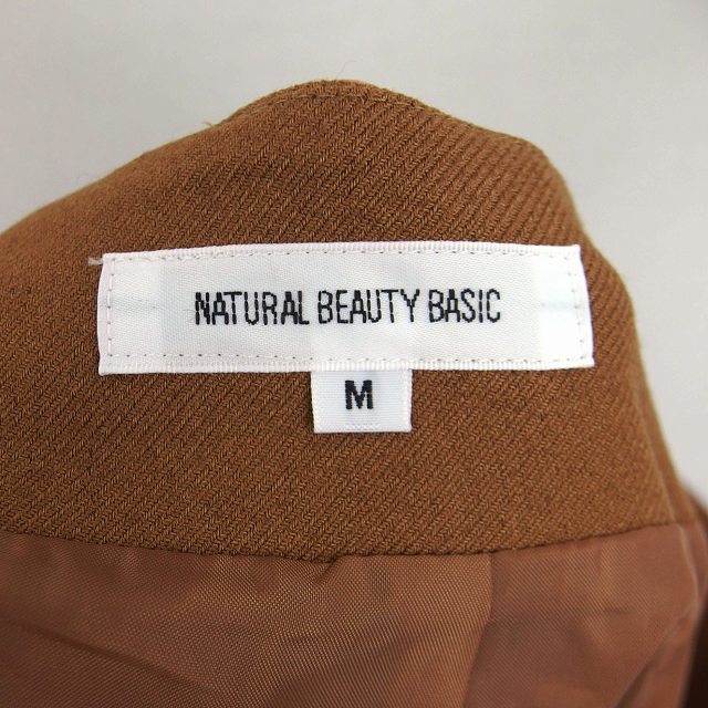 N.Natural Beauty Basic N.ナチュラルビューティーベーシック Aライン スカート 膝下 ウール混 デニム ベルト M 茶 /HT24 レディース_画像3