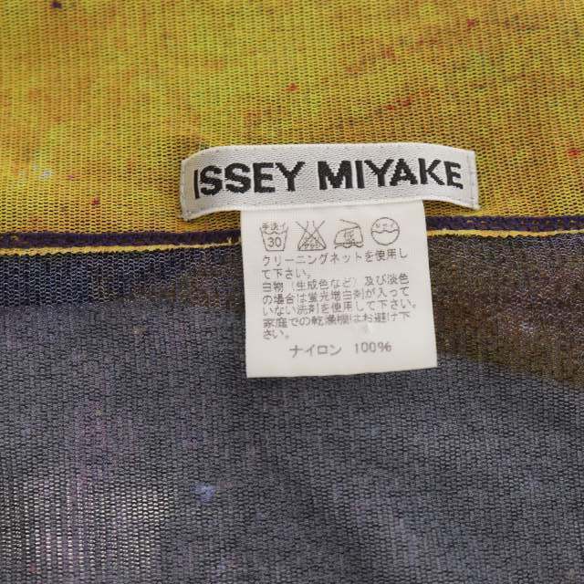 イッセイミヤケ ISSEY MIYAKE メッシュプリントイレギュラーヘムスカート ロング フレア シースルー 2 マルチカラー レディース_画像3