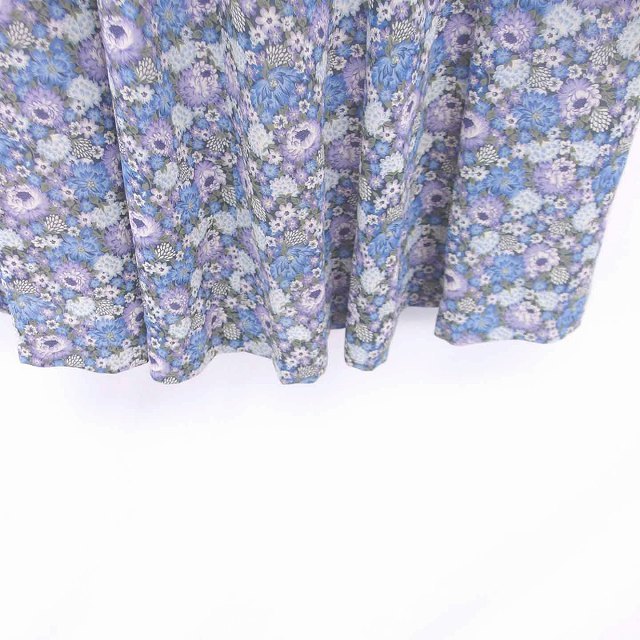 エバンピコネ EVAN-PICONE フレア スカート ロング 花柄 薄手 ブルー パープル 青 紫 /TT3 レディース_画像5