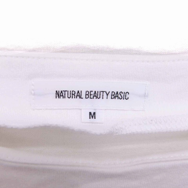 ナチュラルビューティーベーシック NATURAL BEAUTY BASIC Tシャツ カットソー ボートネック 長袖 M ホワイト 白 /TT1 レディース_画像3