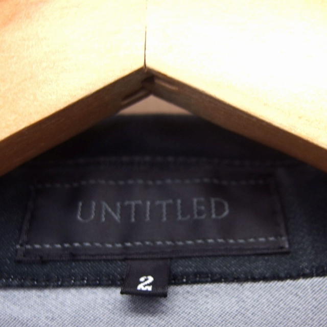 アンタイトル UNTITLED ジャケット アウター ステンカラー 無地 薄手 ノータック 七分袖 2 黒 ブラック /NT19 レディース_画像3