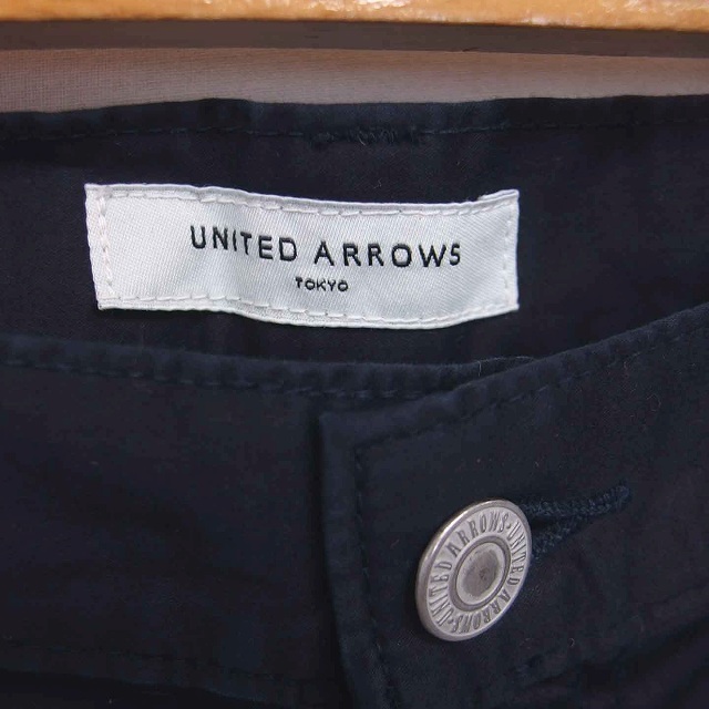 ユナイテッドアローズ UNITED ARROWS TOKYO テーパード パンツ ジップフライ 無地 シンプル 38 ネイビー 紺 /TT10 レディース_画像3