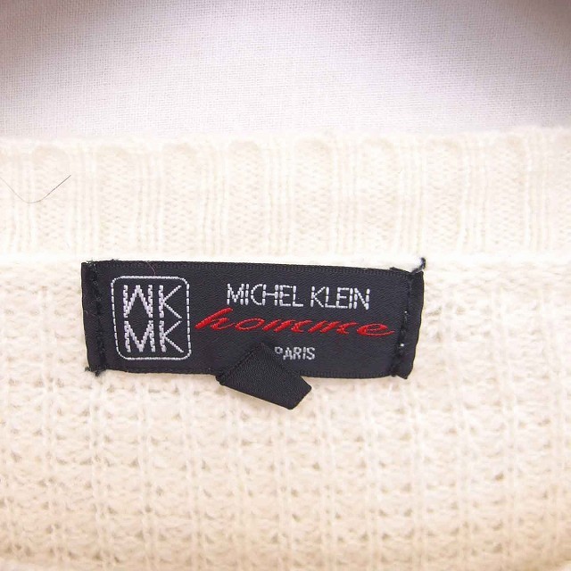  M ke- Michel Klein Homme MK MICHEL KLEIN HOMME knitted sweater ound-necked wool . long sleeve 46 ivory /TT8 men's 