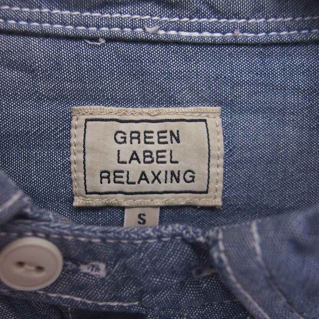 グリーンレーベルリラクシング ユナイテッドアローズ green label relaxing シャツ カジュアル ステンカラー 薄手 長袖 S ブルー 青_画像3