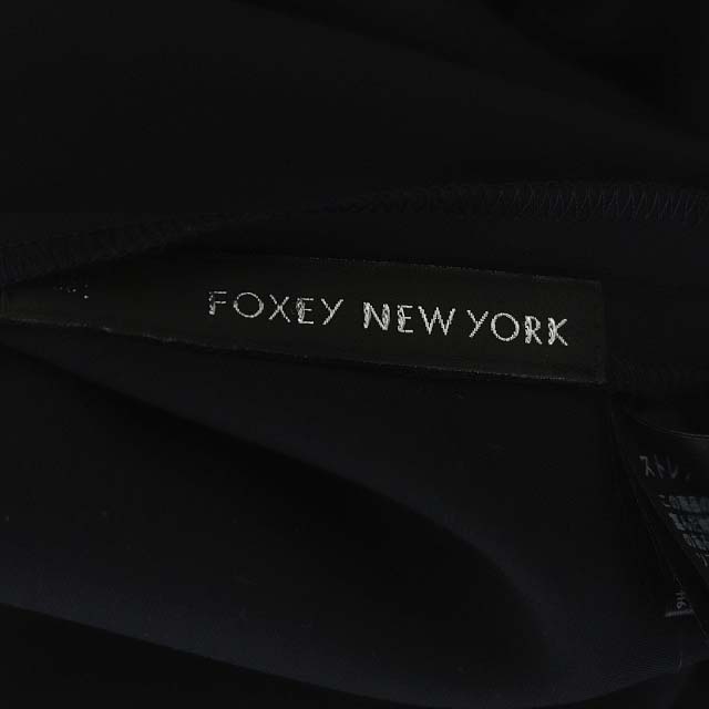 フォクシーニューヨーク FOXEY NEW YORK レイヤード リボン ノースリーブ ワンピース ミニ 38 ネイビー ダークモカ 29794_画像5