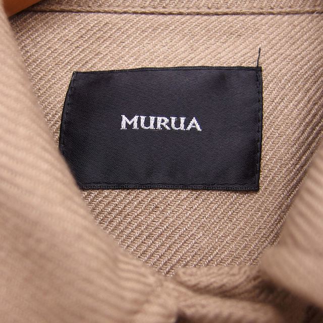 ムルーア MURUA シャツ ジャケット アウター ステンカラー オーバーサイズ 無地 F ブラウン 茶 /FT6 レディース_画像3