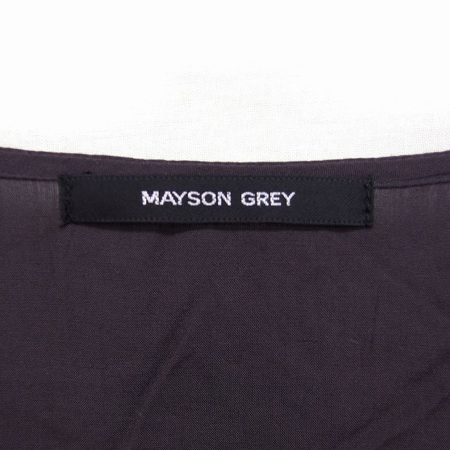 メイソングレイ MAYSON GREY ブラウス シャツ 七分袖 Vネック スパンコール装飾 ビーズ チャコールグレー /FT26 レディース_画像3