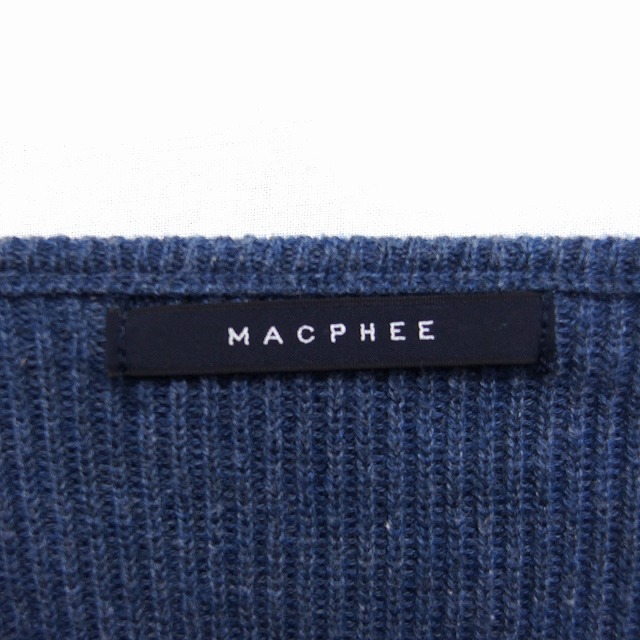 マカフィー MACPHEE トゥモローランド Vネック ニット セーター 長袖 無地 ウール混 S ブルー 青 /FT18 レディース_画像3