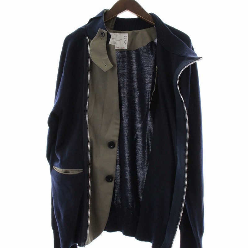 サカイ sacai 21AW Wool Knit × Suiting Jacket ニットジャケット