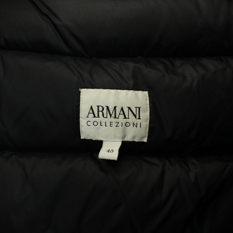 アルマーニ コレツィオーニ ダウンコート アウター ミドル丈 ロング 七分袖 40 L 黒 ブラック /TK ▲H ■EC レディース_画像4
