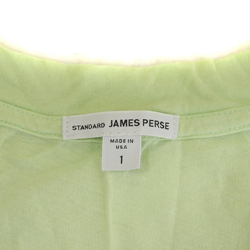 ジェームスパース JAMES PERSE Tシャツ カットソー Vネック プルオーバー 半袖 コットン 1 S 黄緑 ライトグリーン_画像3
