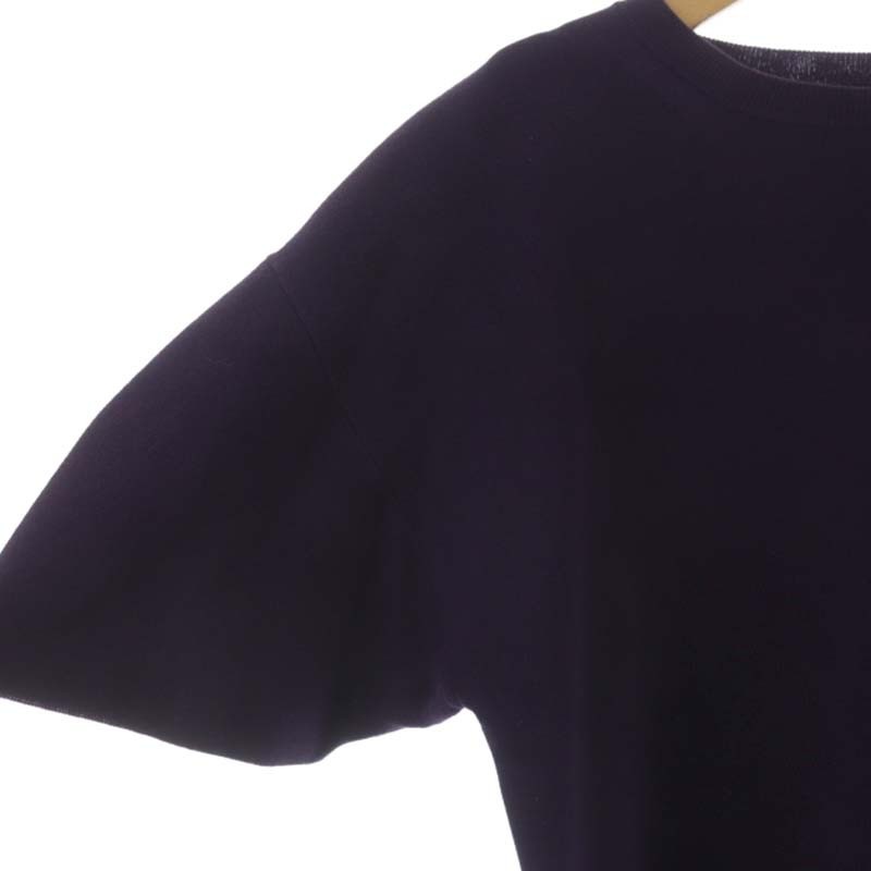 ドゥロワー Drawer ドレープスリーブ ニット カットソー プルオーバー 半袖 1 紫 パープル /DF ■OS レディース_画像4