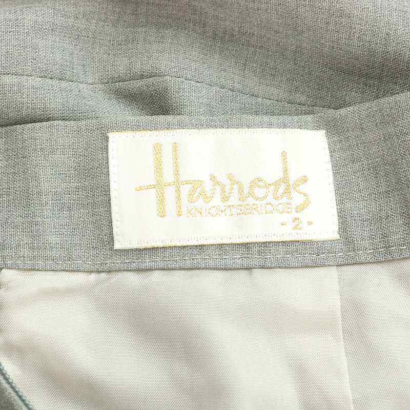 ハロッズ Harrods タイトスカート ウール ひざ丈 2 M グレー /GK34 レディース_画像3