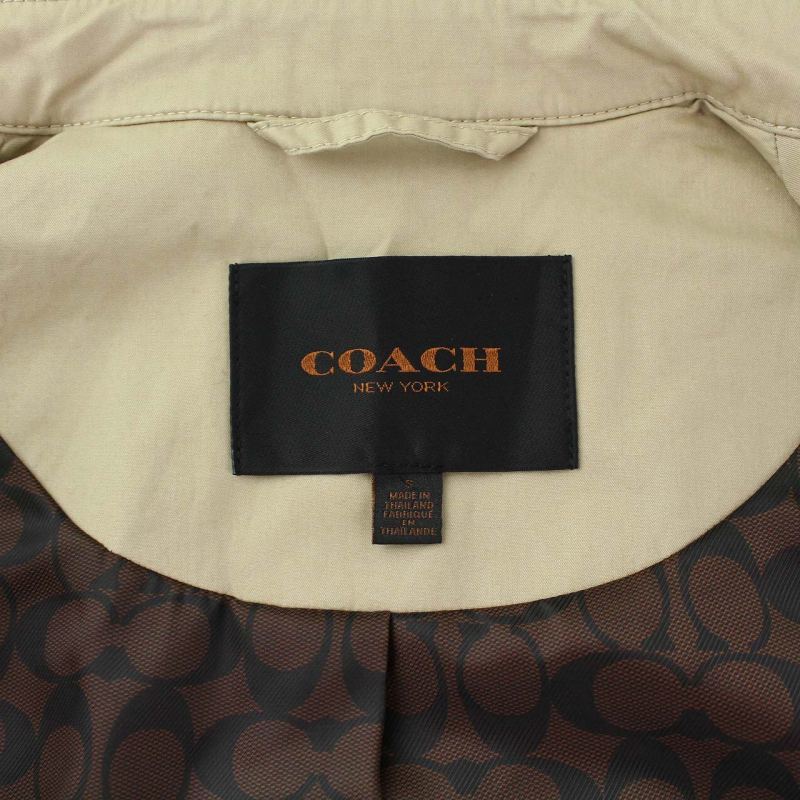 コーチ COACH トレンチコート アウター ミドル 裏地シグネチャー ベルト S ベージュ /YT ●D レディース_画像4