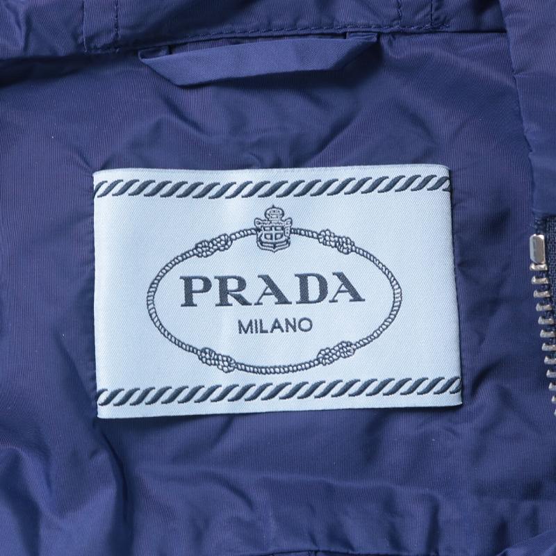 プラダ PRADA ジャケット パーカー ジップアップ 三角ロゴ 長袖 38 7号 S 紺 ネイビー /YI17 レディース_画像4