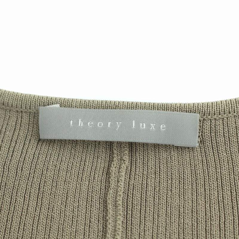 セオリーリュクス theory luxe 21SS QUAD TABAN ニット セーター リブ 七分袖 Vネック 38 M 茶 ブラウン /TK レディース_画像8