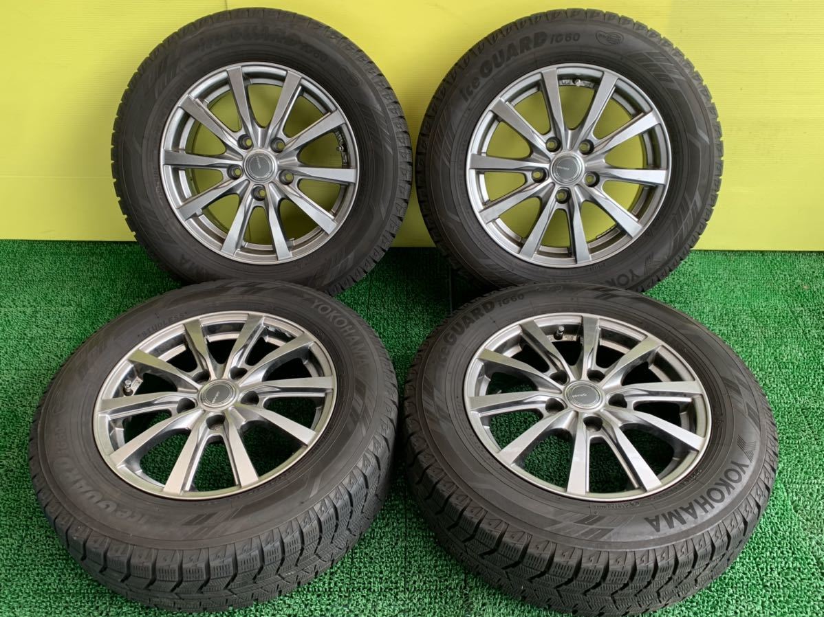 195/65R15 2019年スタッドレス YOKOHAMA ice GUARD IG60 タイヤアルミセット　5穴 PCD114.3 ET+43 15×6J 73mm_画像1