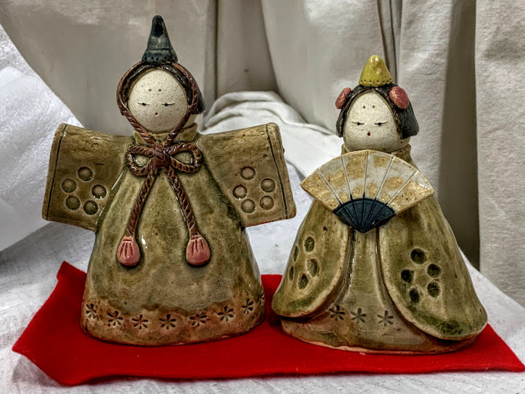 好評 希少古作 瀬戸焼 陶人形/創作人形 比奈/ひな/雛 陶磁器 曽風窯 その他