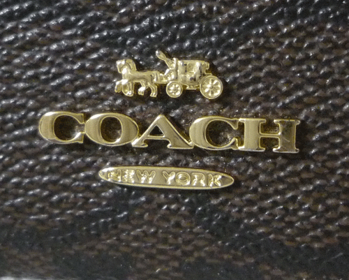 良品　コーチ　COACH　シグネチャー　ブラウン系　ブラック　PVC　レザー　定期入れ　名刺入れ　パスケース　小銭入れ　コインケース_画像5