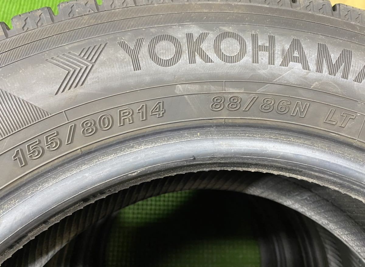 155/80R14 LT ヨコハマアイスガード91 2019年8mm 4本セット エア漏れチェック済_画像5