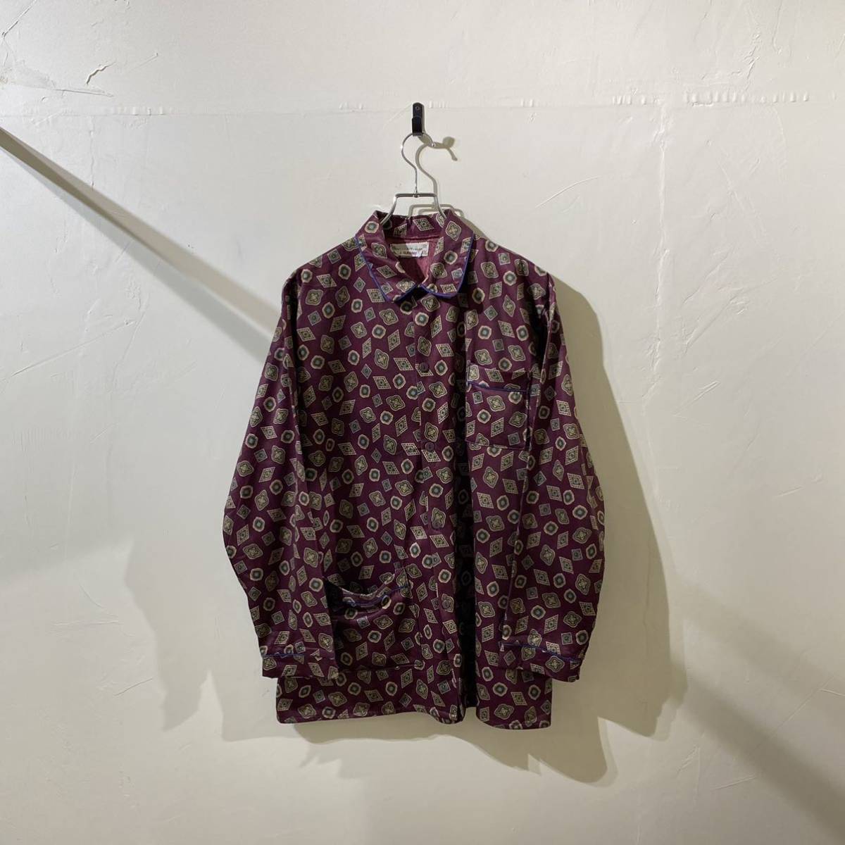楽天ランキング1位】 cotton satin euro vintage pajama 80s 70s