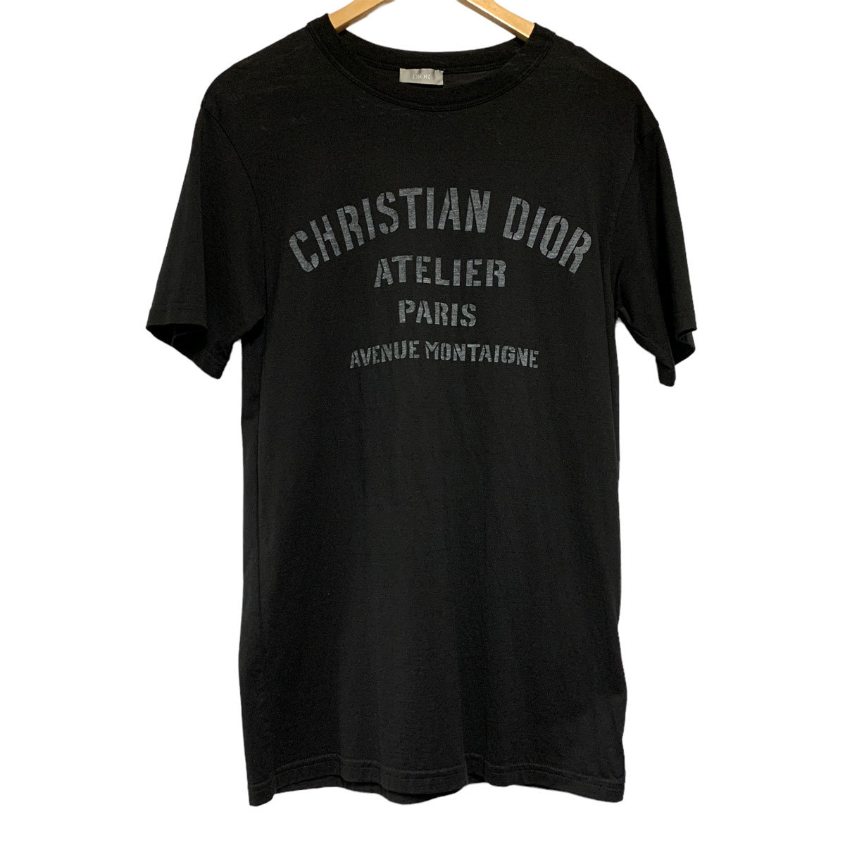 ディオール C.Dior 21SS ATELIERロゴプリント Tシャツ 黒 043J615A0589 綿 21049941LI
