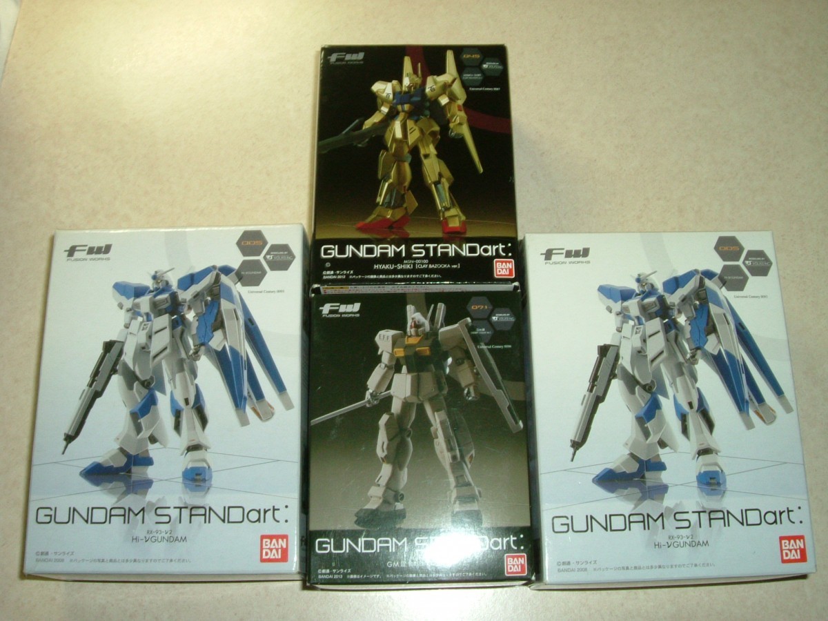 バンダイ FW GUNDAM STANDart　RX-93-ν2 Hi-νガンダム　MSN-00100 百式　ジムⅢ　ガンダムスタンダート　食玩 フィギュア_画像1