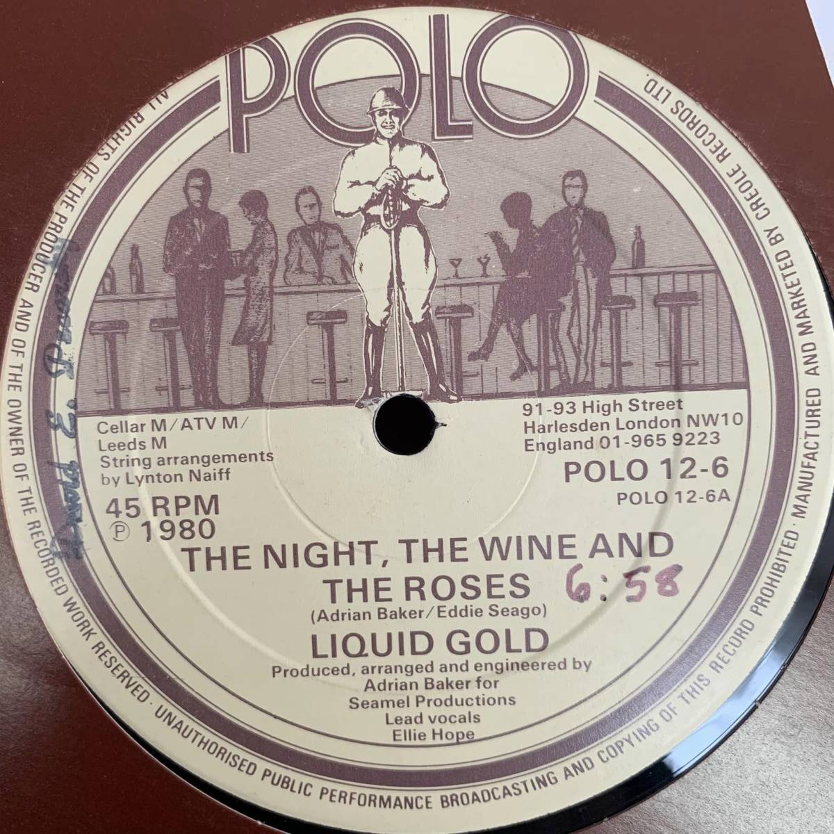◆ Liquid Gold - The Night, The Wine And The Roses (LONG VERSION)◆12inch UK盤　ダンクラ定番!_画像1
