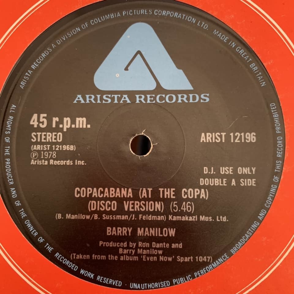 ◆ Barry Manilow - Copacabana (At The Copa)◆12inch UK盤　ダンクラ定番ヒット!_画像1