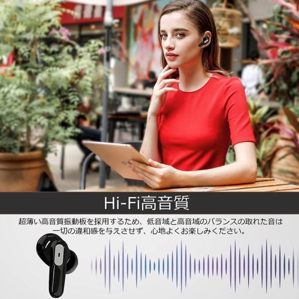 ★新品・未使用★ZCGERUIJ Bluetoothワイヤレスイヤホン 新型LEDディスプレイ残量表示 Type‐C急速充電 自動ペアリング記憶 ＃7_画像2