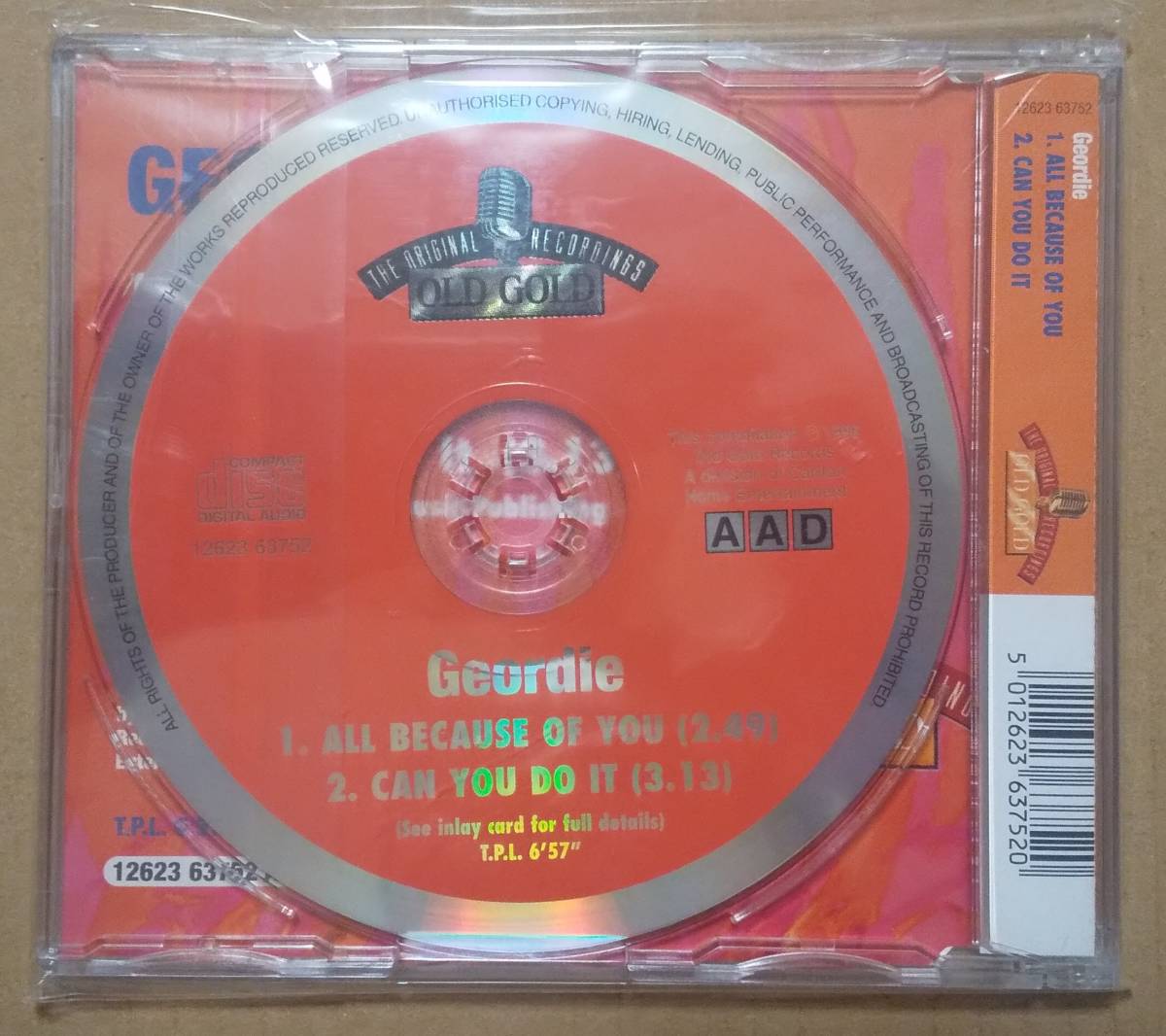  редкостный UK запись 2 искривление ввод CDS GEORDIE/All Because Of You c/w Can You Do It/ Joe ti-BRIAN JOHNSON AC/DC