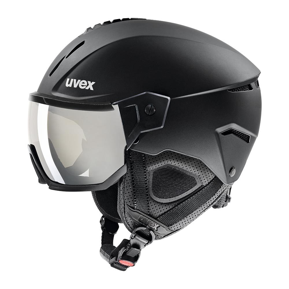 23UVEX instinct visor ブラックマット　60-62ｃｍ　レンズカラー：ライトミラーシルバー（S2）眼鏡使用可能！利益還元モード