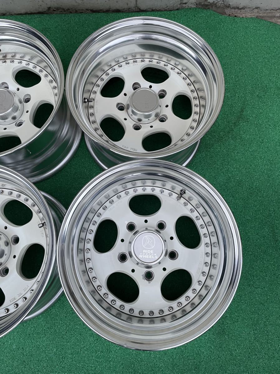 希少 美品RIDE CUSTOM WHEELS 3ピース16インチアルミホイール4本 9.75J