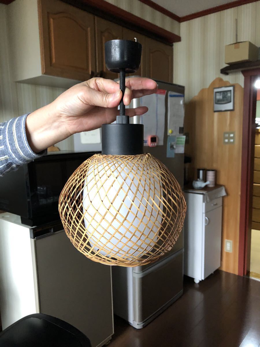 入荷予定 ビンテージ 竹ひご ペンダントライト 天井照明 ランプ 竹細工