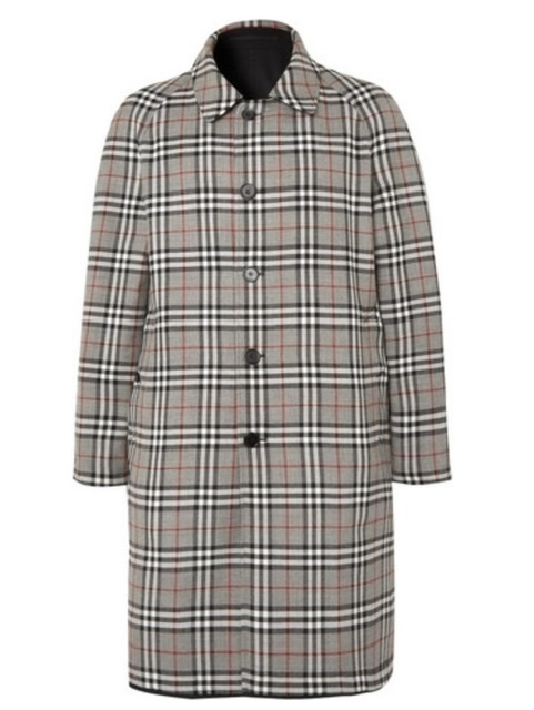 【新品】BURBERRY Reversible Checked Wool and Gabardine Coat Size : M Color : Black バーバリー　コート_画像5