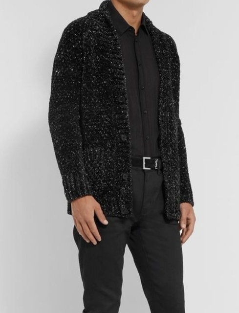 新品】SAINT LAURENT サンローラン グリッター ショールカラー