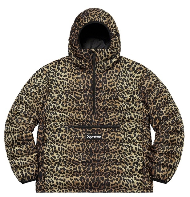 【新品】Supreme Micro Down Half Zip Hooded Pullover COLOR/STYLE：Leopard SIZE：Large