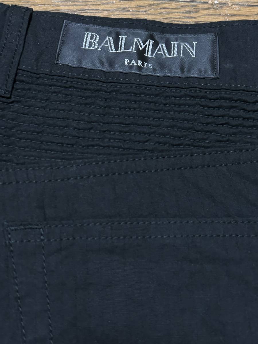 ※BALMAIN バルマン バイカー 蛇腹 カーゴパンツ ブルーベルジャパンタグ ブラック 日本製 28 　 BJBB.AJ_画像6