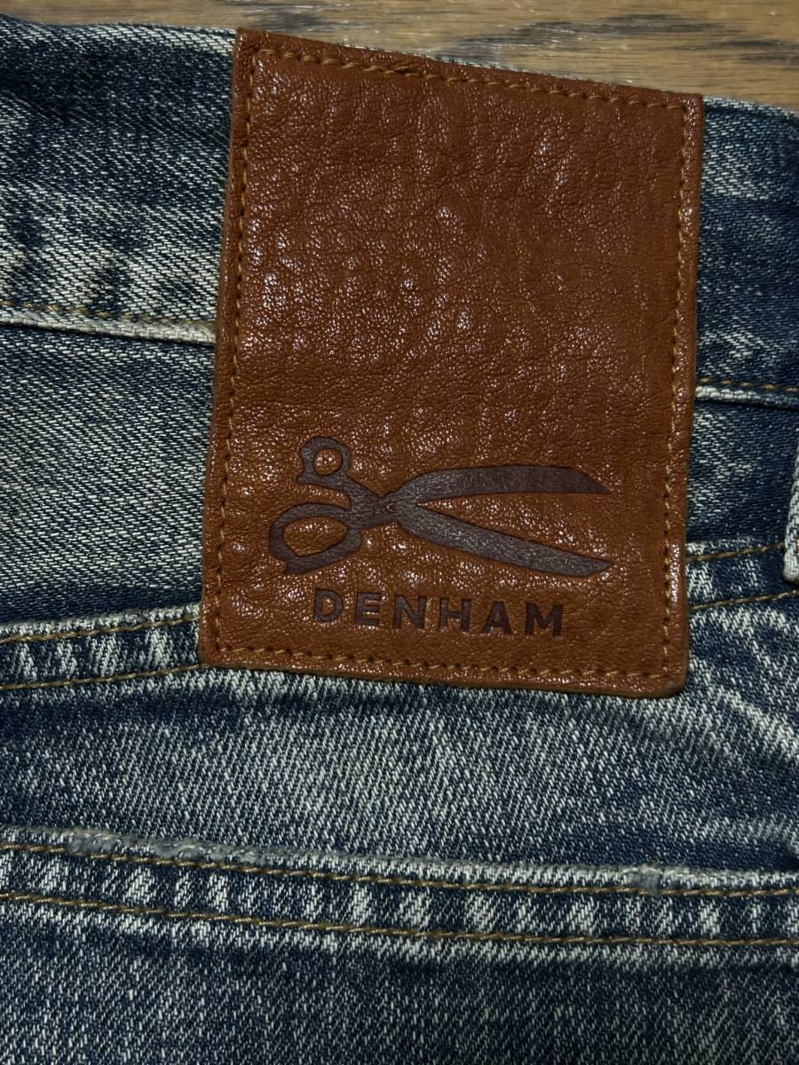 ※DENHAM デンハム GRADE SLIM SLIM FITダメージ＆リペア加工 セルビッチ ボタンフライデニムパンツ 日本製 インディゴ 28 BJBB.AJ_画像6