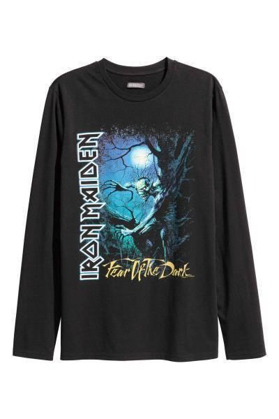 新品　H&M　エイチアンドエム　メンズ　XSサイズ　長袖ロングTシャツ　アイアンメイデン_画像1