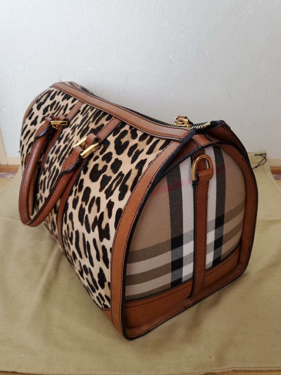 ☆希少☆ ハラコ BURBERRY バーバリー プローサム ボストンバッグ 男女