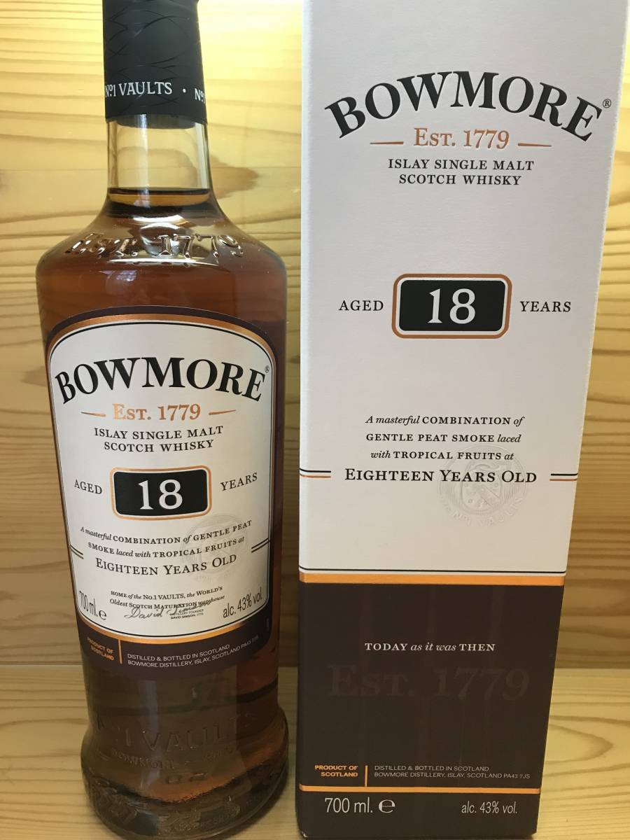 正規品・未開栓【ボウモア 18年】BOWMORE 18・43%・700ml - dev 西側諸国 未開封)ボウモア 18年+15年 2本セット ウイスキー