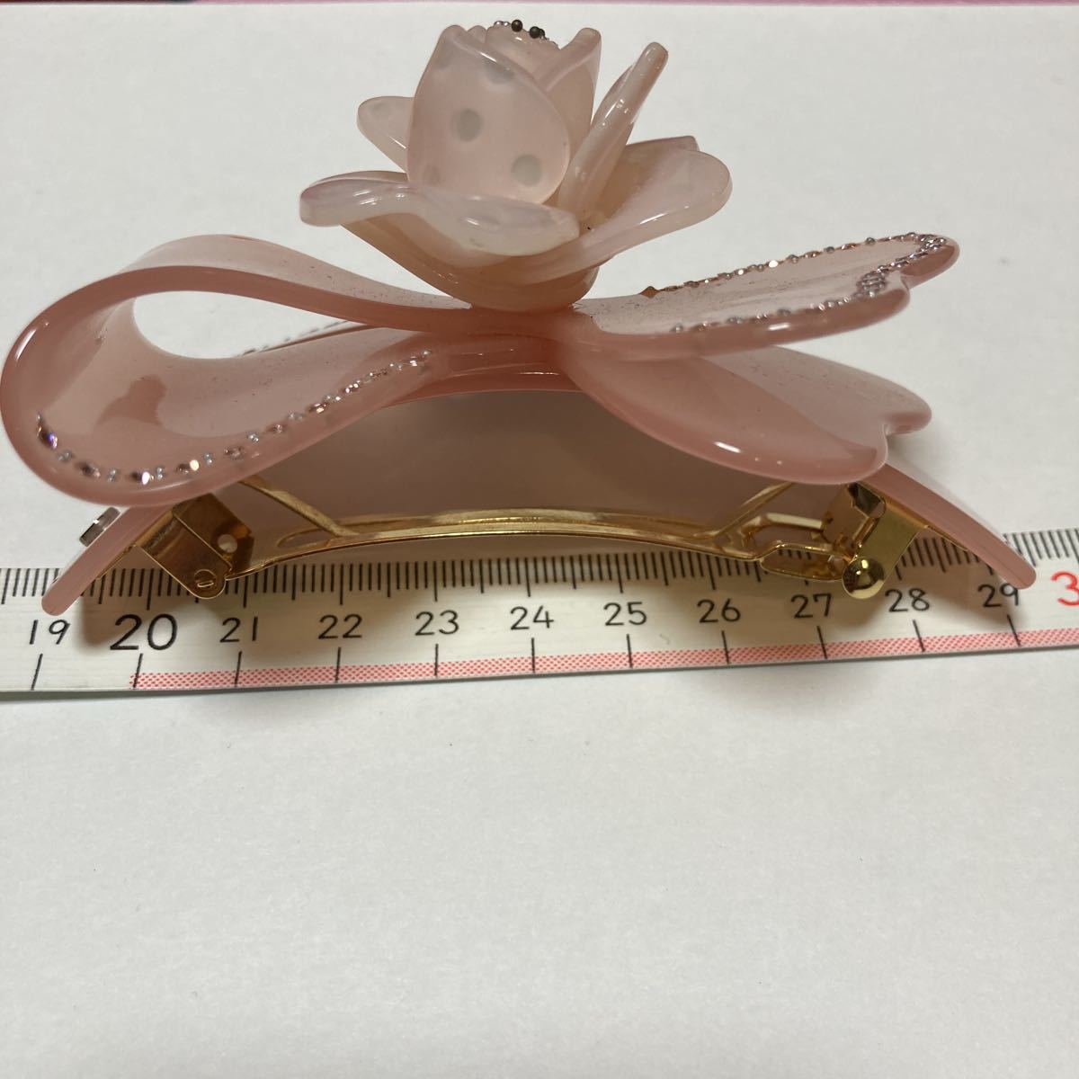 国内発送】 アレクサンドル ドゥ パリ バレッタ 薔薇 リボン ピンク