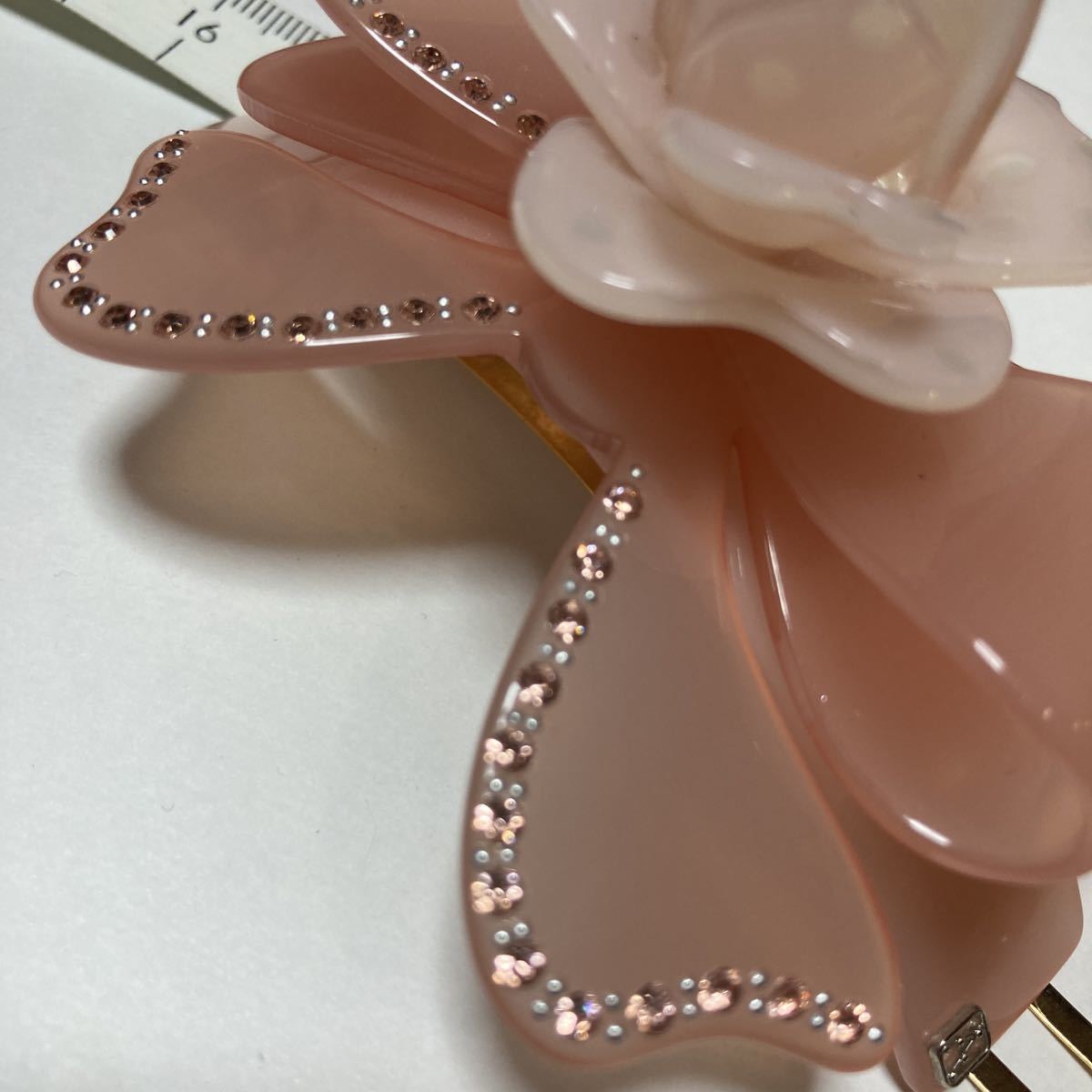 国内発送】 アレクサンドル ドゥ パリ バレッタ 薔薇 リボン ピンク