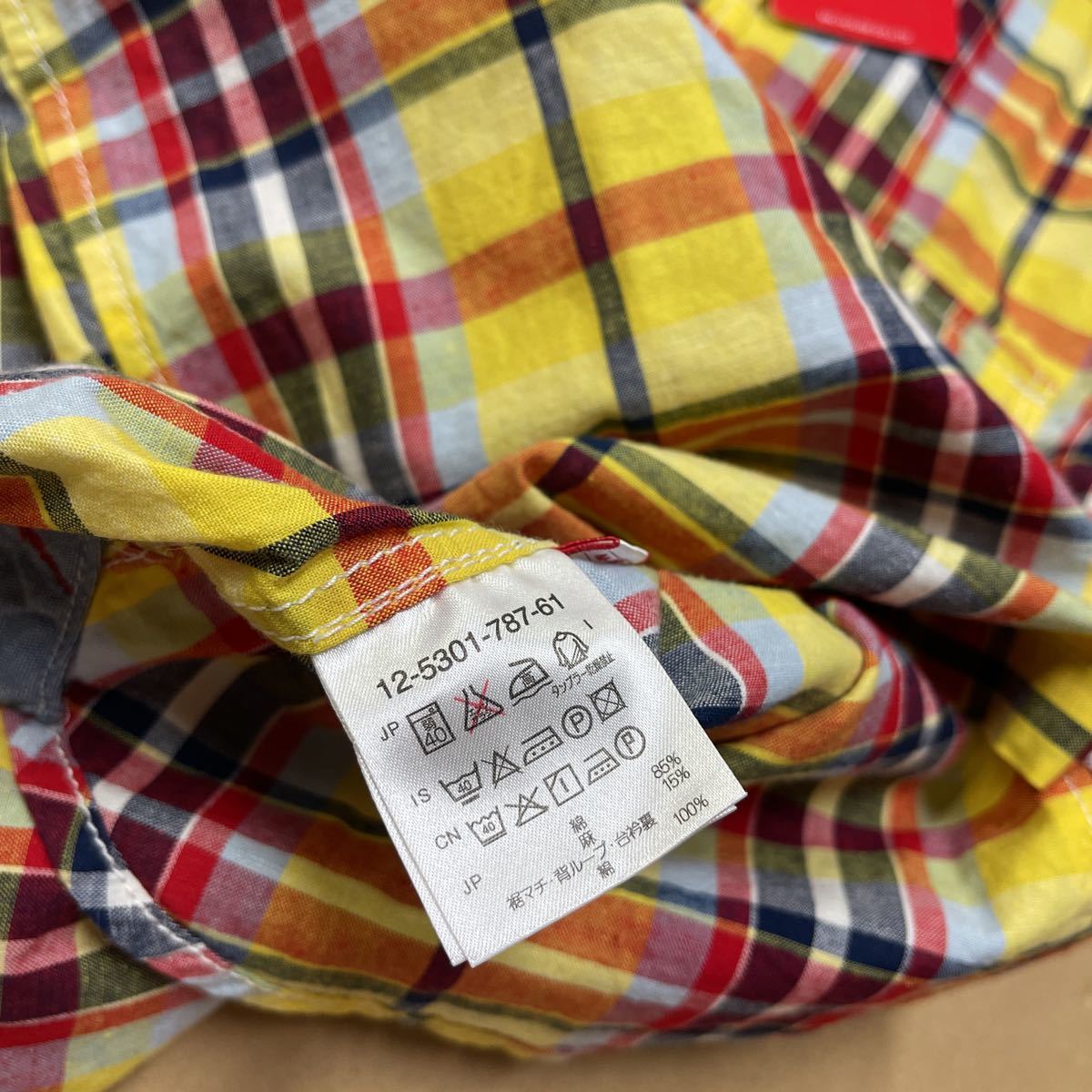 ミキハウス MIKI HOUSE チェックシャツ 未使用 サイズ130 子供服 キッズ ベビー ボタンダウン 半袖シャツ_画像8