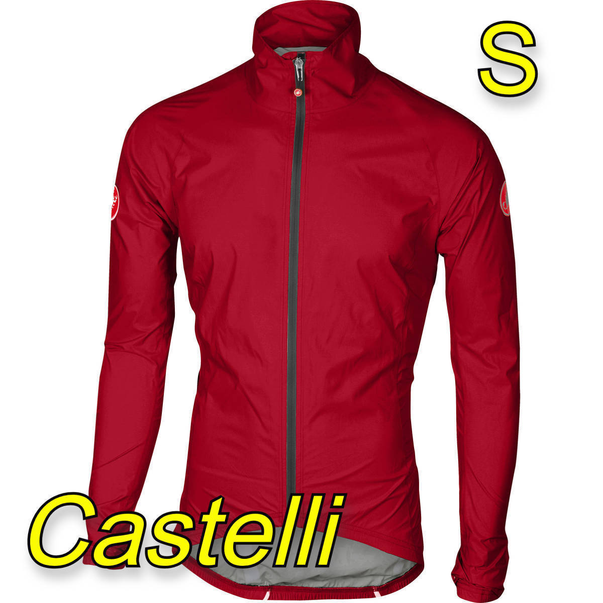 【S】CASTELLI EMERGENCY RAIN JACKET カステリ レインジャケット レッド 赤 / 梅雨対策 防水 防風 レインウェア 自転車 ロードバイク