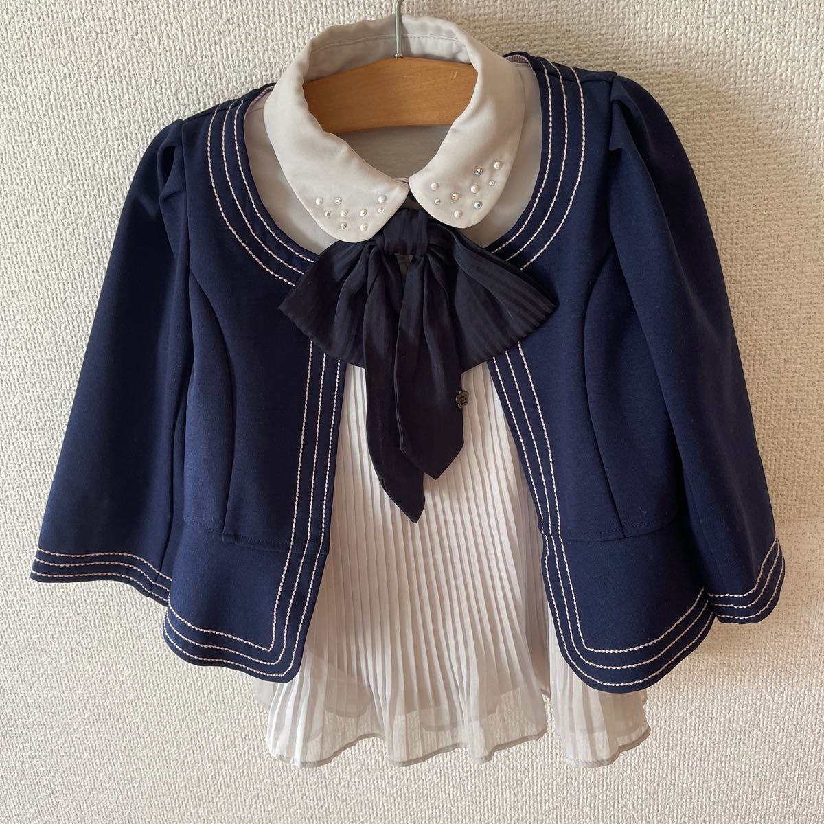 アナスイミニ ノーカラー ジャケット 女の子 ボレロ ジャケット 上着